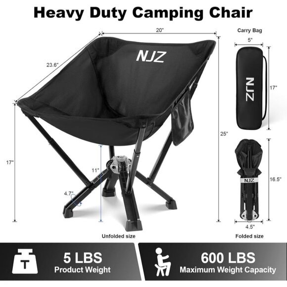 NJZ Compact Portable Camping Chair - Picture 5 of 7